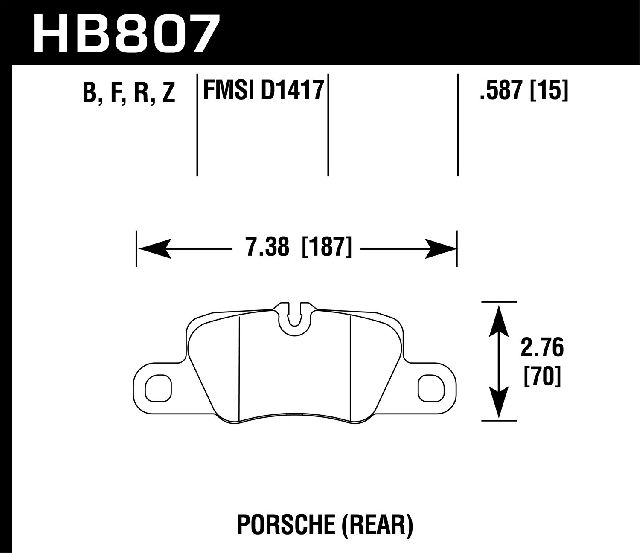 2013-2015 Porsche 911 Disc Brake Pad Set - Rear (Hawk)