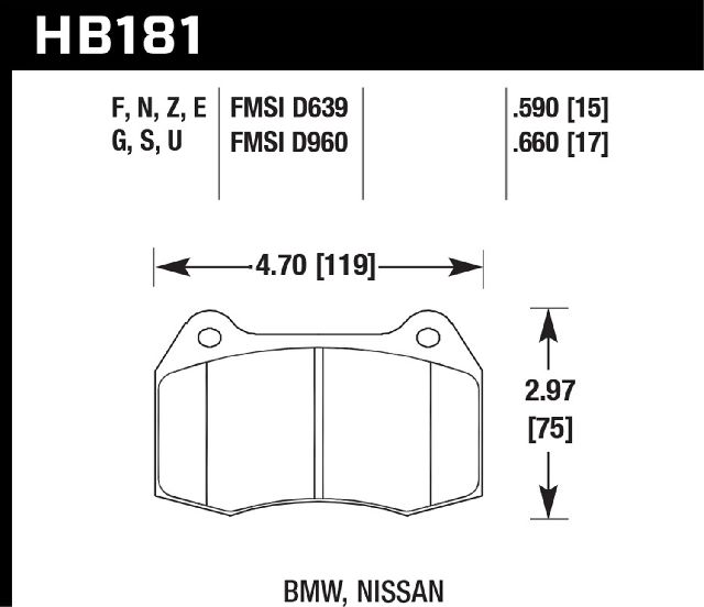 1994-1997 BMW 850Ci Disc Brake Pad Set - Front (Hawk)