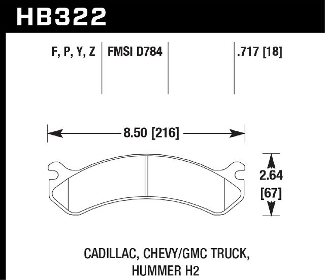 2003-2015 Chevrolet Express 3500 Disc Brake Pad Set - Front (Hawk)