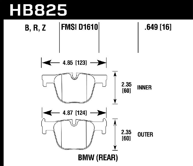2013-2015 BMW ActiveHybrid 3 Disc Brake Pad Set - Rear (Hawk)