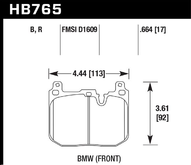 2015-2019 BMW M4 Disc Brake Pad Set - Front (Hawk)
