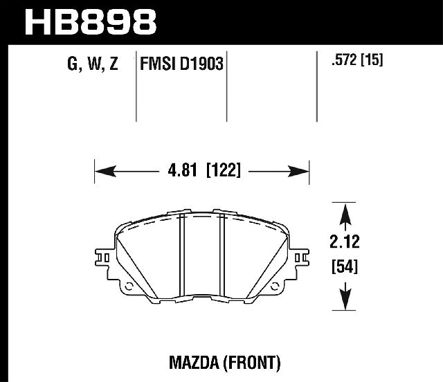 2016-2019 Mazda MX-5 Miata Disc Brake Pad Set - Front (Hawk)