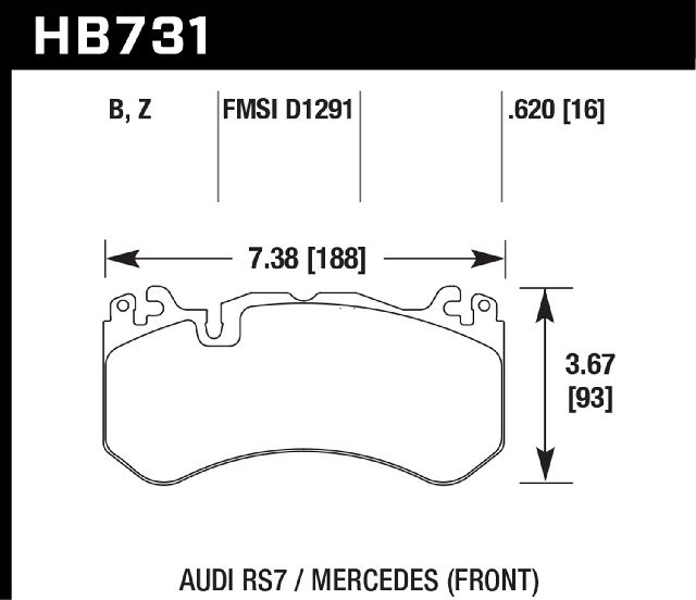 2015-2016 Mercedes-Benz S600 Disc Brake Pad Set - Front (Hawk)