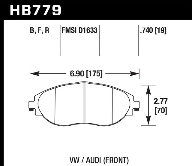 2018-2019 Volkswagen Tiguan Disc Brake Pad Set - Front (Hawk)