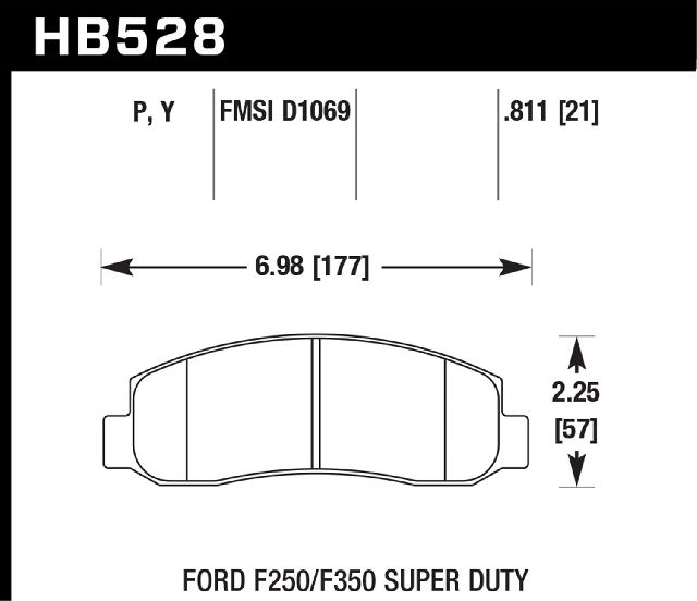 2011-2013 Ford F-550 Super Duty Disc Brake Pad Set - Front (Hawk)