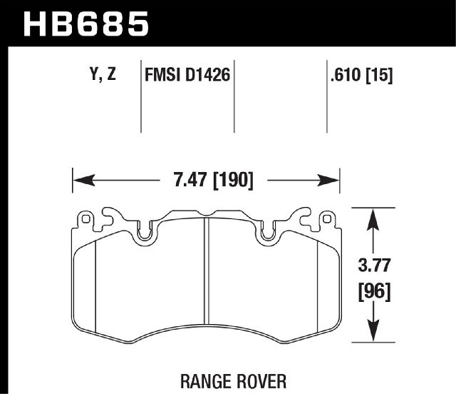 2010-2016 Land Rover Range Rover Sport Disc Brake Pad Set - Front (Hawk)