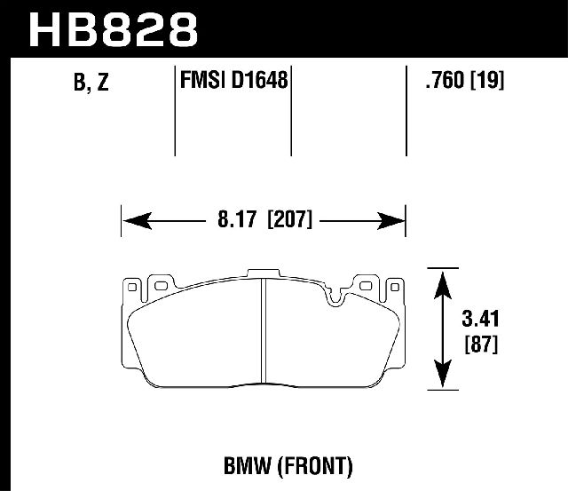 2018-2019 BMW M4 Disc Brake Pad Set - Front (Hawk)