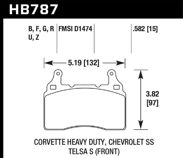 2013 Cadillac XTS Disc Brake Pad Set - Front (Hawk)