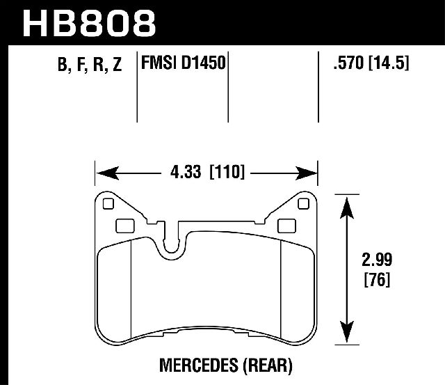 2012-2014 Mercedes-Benz CLS63 AMG Disc Brake Pad Set - Rear (Hawk)