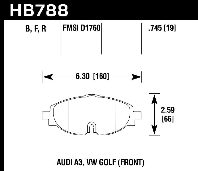 2015-2020 Audi A3 Disc Brake Pad Set - Front (Hawk)