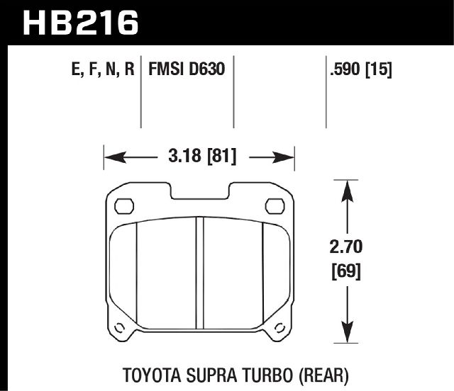 1993-1998 Toyota Supra Disc Brake Pad Set - Rear (Hawk)