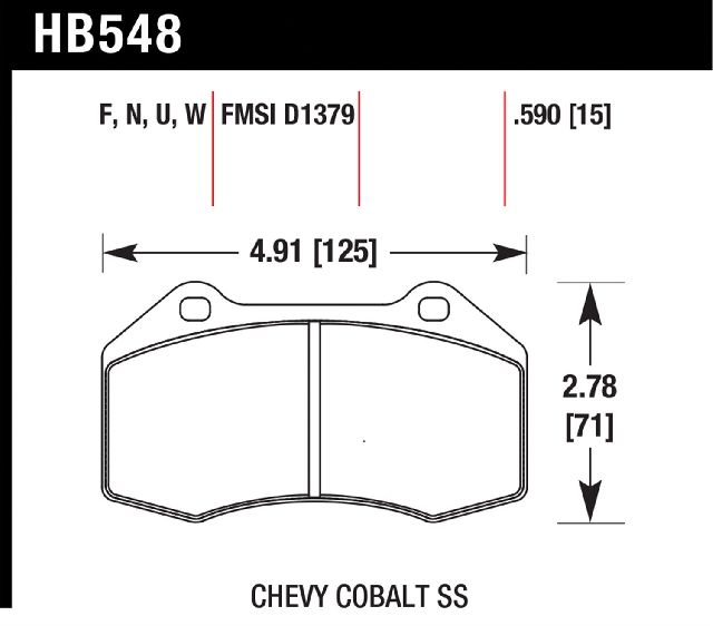 2008-2010 Chevrolet Cobalt Disc Brake Pad Set (Hawk)