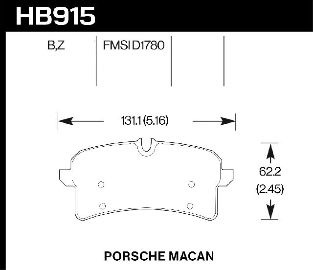 2015-2018 Porsche Macan Disc Brake Pad Set (Hawk)