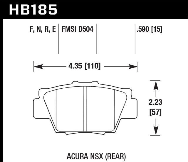 1991-2005 Acura NSX Disc Brake Pad Set - Rear (Hawk)