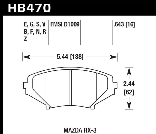 2004-2011 Mazda RX-8 Disc Brake Pad Set - Front (Hawk)