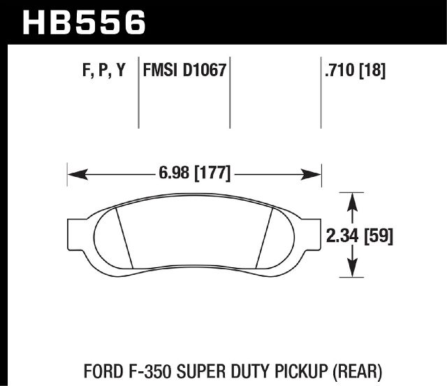 2011-2013 Ford F-550 Super Duty Disc Brake Pad Set - Rear (Hawk)