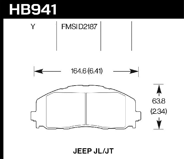 2020 Jeep Gladiator Disc Brake Pad Set - Front (Hawk)