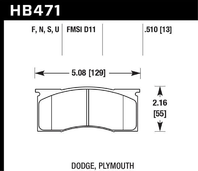 1967-1972 Dodge Dart Disc Brake Pad Set - Front (Hawk)