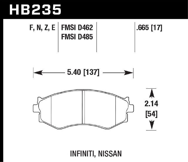 2000-2006 Nissan Sentra Disc Brake Pad Set - Front (Hawk)