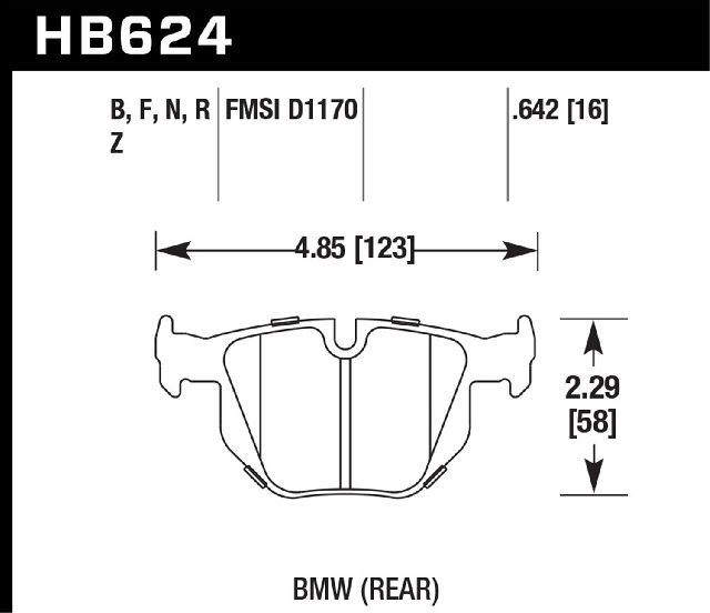 2007-2013 BMW 335i Disc Brake Pad Set - Rear (Hawk)