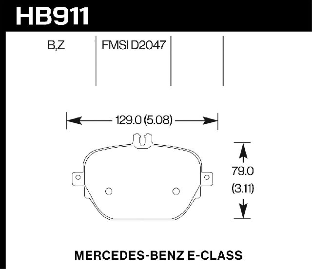 2019-2020 Mercedes-Benz AMG GT 53 Disc Brake Pad Set - Rear (Hawk)