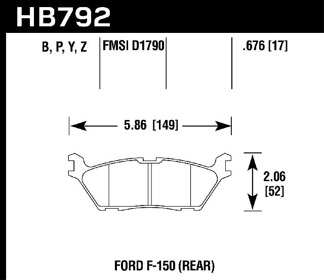 2018-2020 Lincoln Navigator Disc Brake Pad Set - Rear (Hawk)