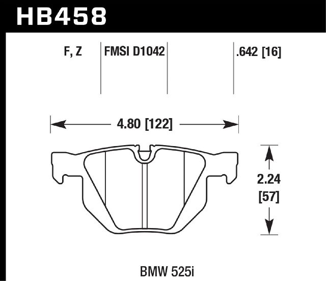2008-2010 BMW 528i Disc Brake Pad Set - Rear (Hawk)