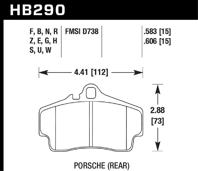 1997-2006 Porsche Boxster Disc Brake Pad Set - Rear (Hawk)