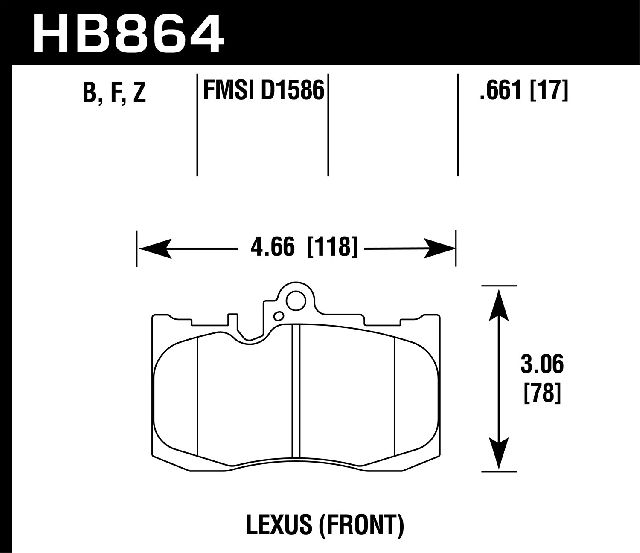 2016-2019 Lexus IS300 Disc Brake Pad Set - Front (Hawk)