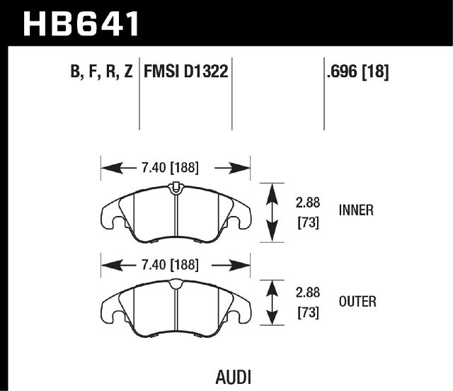 2012-2015 Audi A6 Disc Brake Pad Set - Front (Hawk)