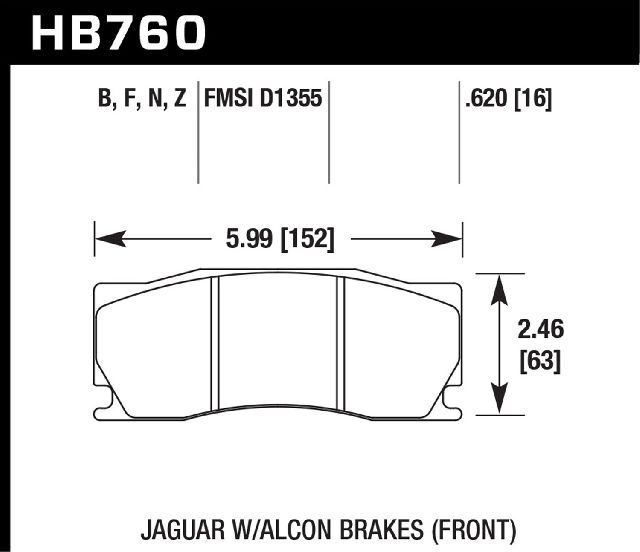 2010-2011 Jaguar XK Disc Brake Pad Set - Front (Hawk)