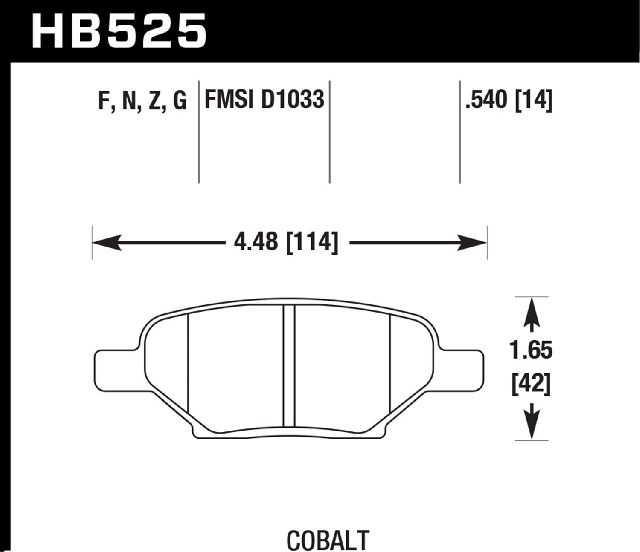 2007-2010 Pontiac G5 Disc Brake Pad Set - Rear (Hawk)