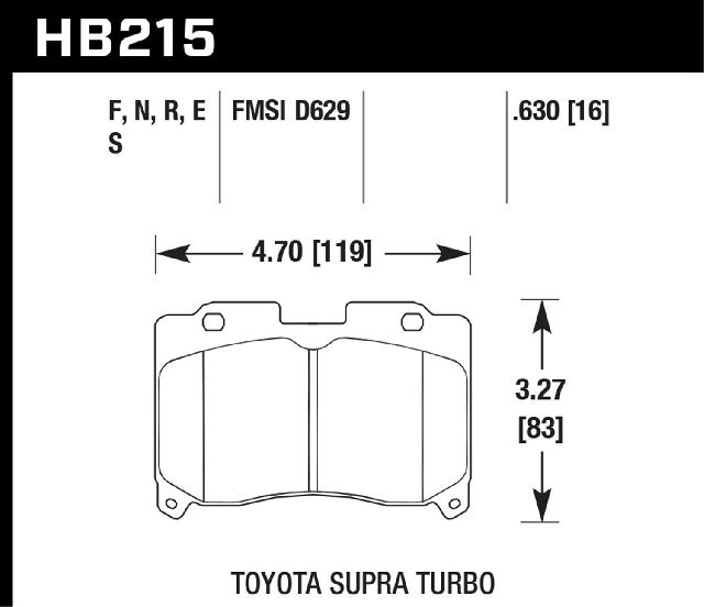 1993-1998 Toyota Supra Disc Brake Pad Set - Front (Hawk)