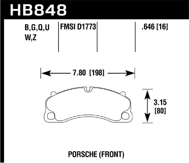 2014-2019 Porsche 911 Disc Brake Pad Set - Front (Hawk)