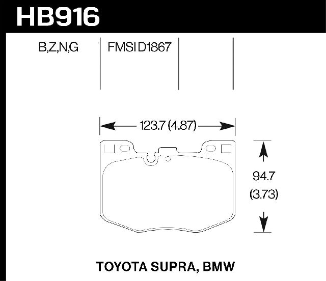 2018-2020 BMW X3 Disc Brake Pad Set - Front (Hawk)