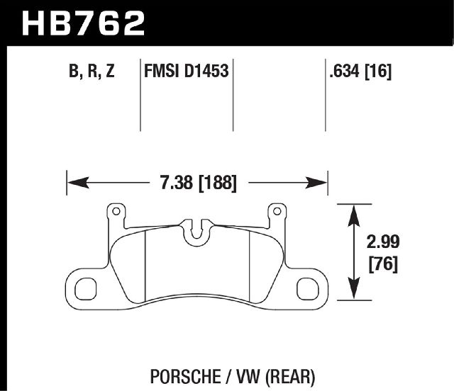 2015-2018 Porsche Cayenne Disc Brake Pad Set - Rear (Hawk)