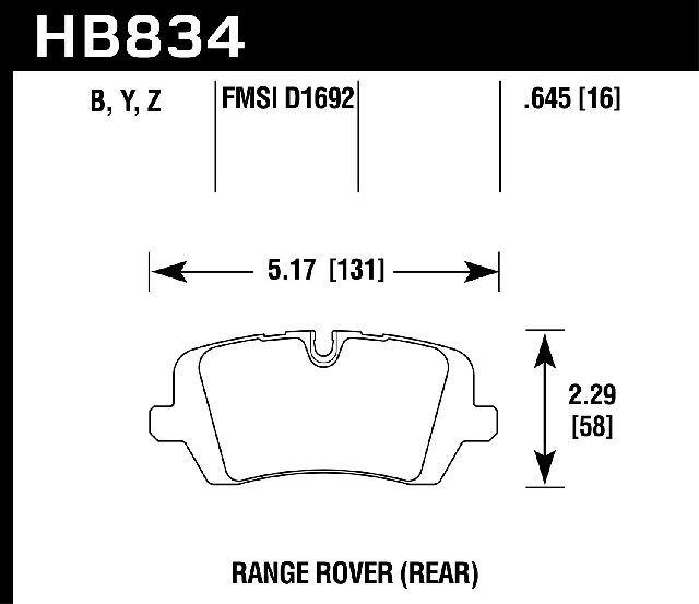 2014-2019 Land Rover Range Rover Sport Disc Brake Pad Set - Rear (Hawk)