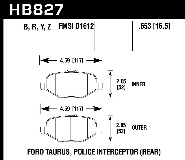 2013-2014 Ford Flex Disc Brake Pad Set - Rear (Hawk)