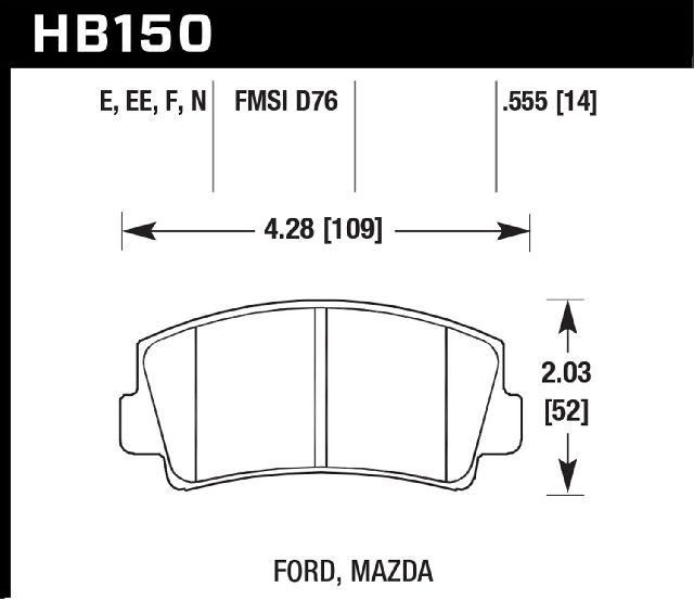 1979-1984 Mazda B2000 Disc Brake Pad Set - Front (Hawk)