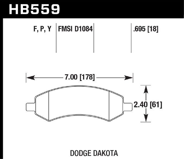 2007-2009 Dodge Durango Disc Brake Pad Set - Front (Hawk)