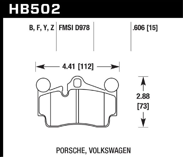 2007-2015 Audi Q7 Disc Brake Pad Set - Rear (Hawk)