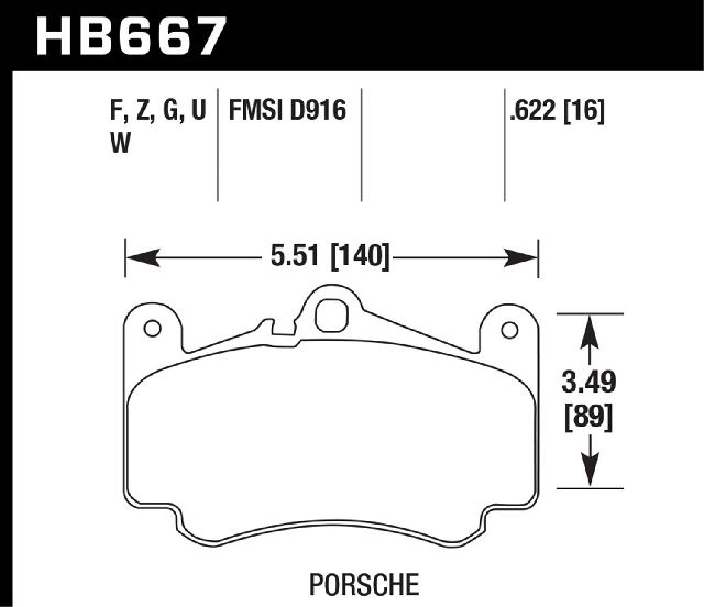 1999-2012 Porsche 911 Disc Brake Pad Set - Front (Hawk)