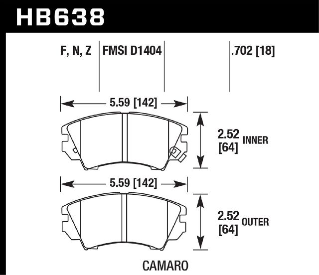 2011-2015 Chevrolet Caprice Disc Brake Pad Set - Front (Hawk)