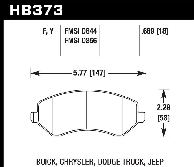 2001-2005 Pontiac Aztek Disc Brake Pad Set - Front (Hawk)