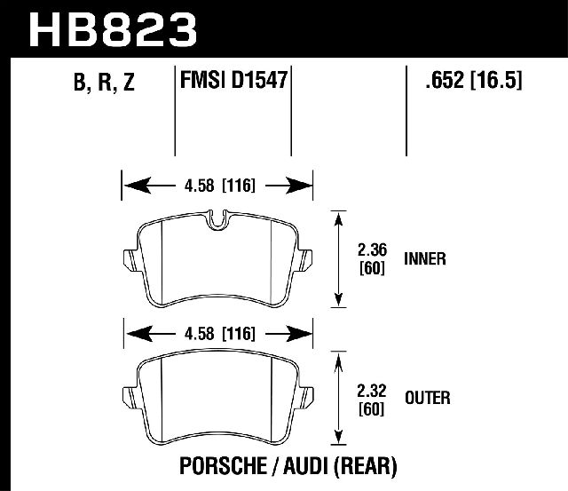 2014-2018 Audi A6 Disc Brake Pad Set - Rear (Hawk)