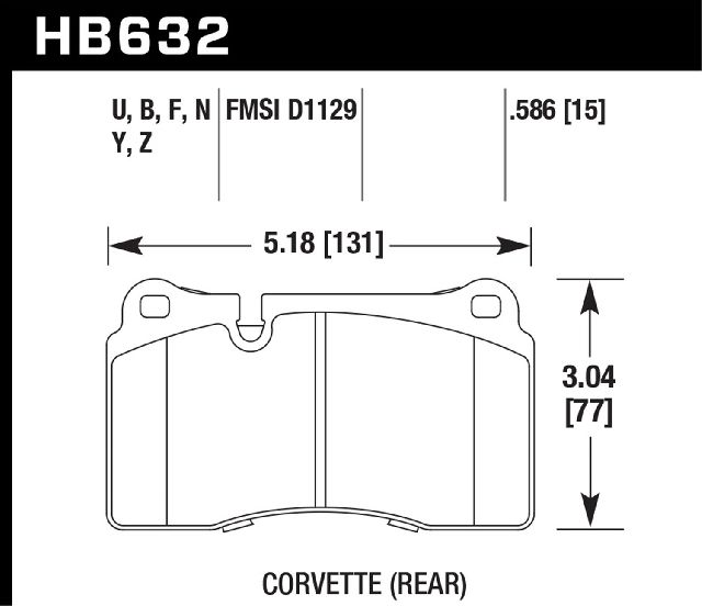 2014-2015 Chevrolet Camaro Disc Brake Pad Set - Front or Rear (Hawk)