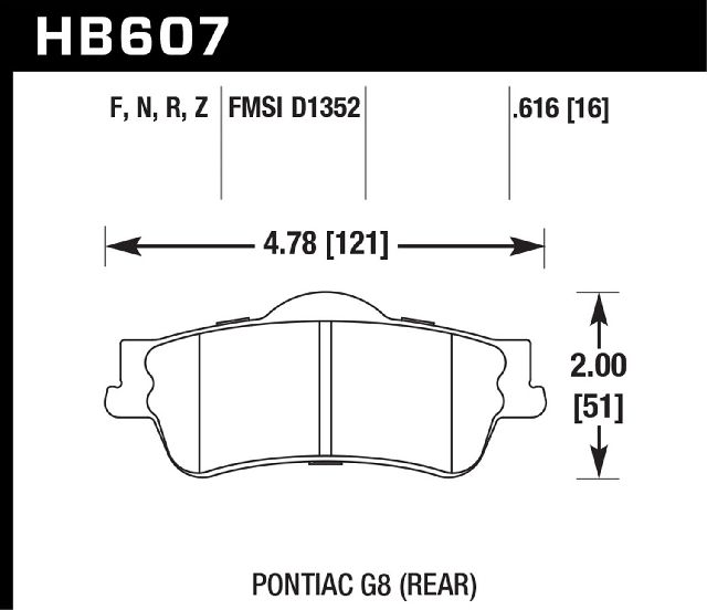 2011-2015 Chevrolet Caprice Disc Brake Pad Set - Rear (Hawk)