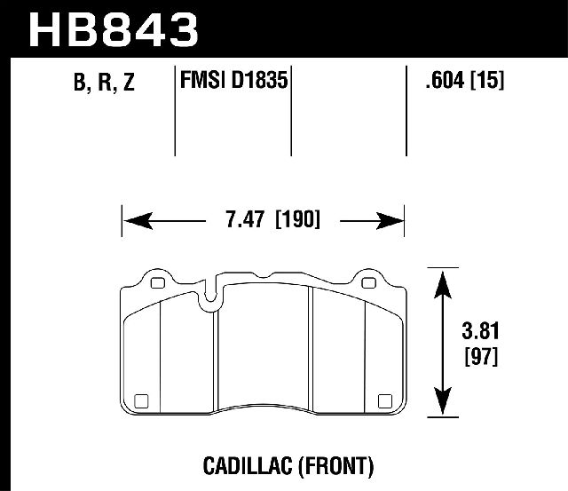 2016 Cadillac CTS Disc Brake Pad Set (Hawk)