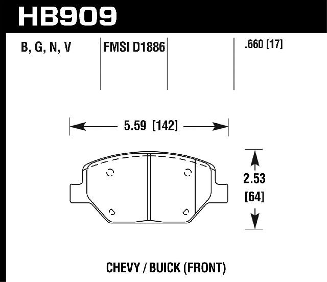 2018 Chevrolet Equinox Disc Brake Pad Set - Front (Hawk)