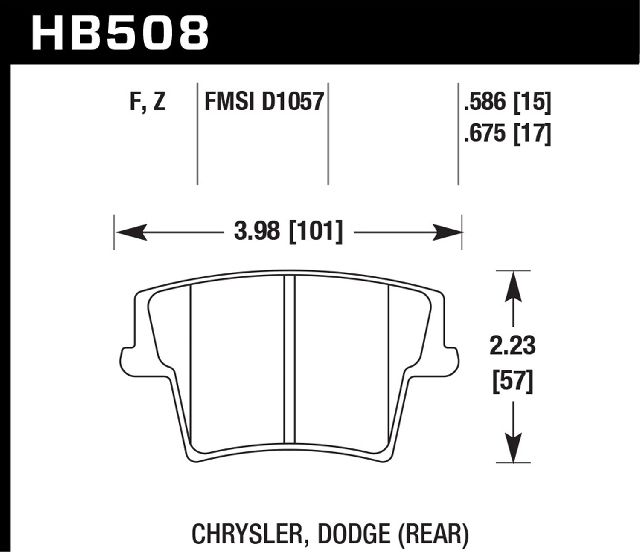 2005-2014 Chrysler 300 Disc Brake Pad Set - Rear (Hawk)